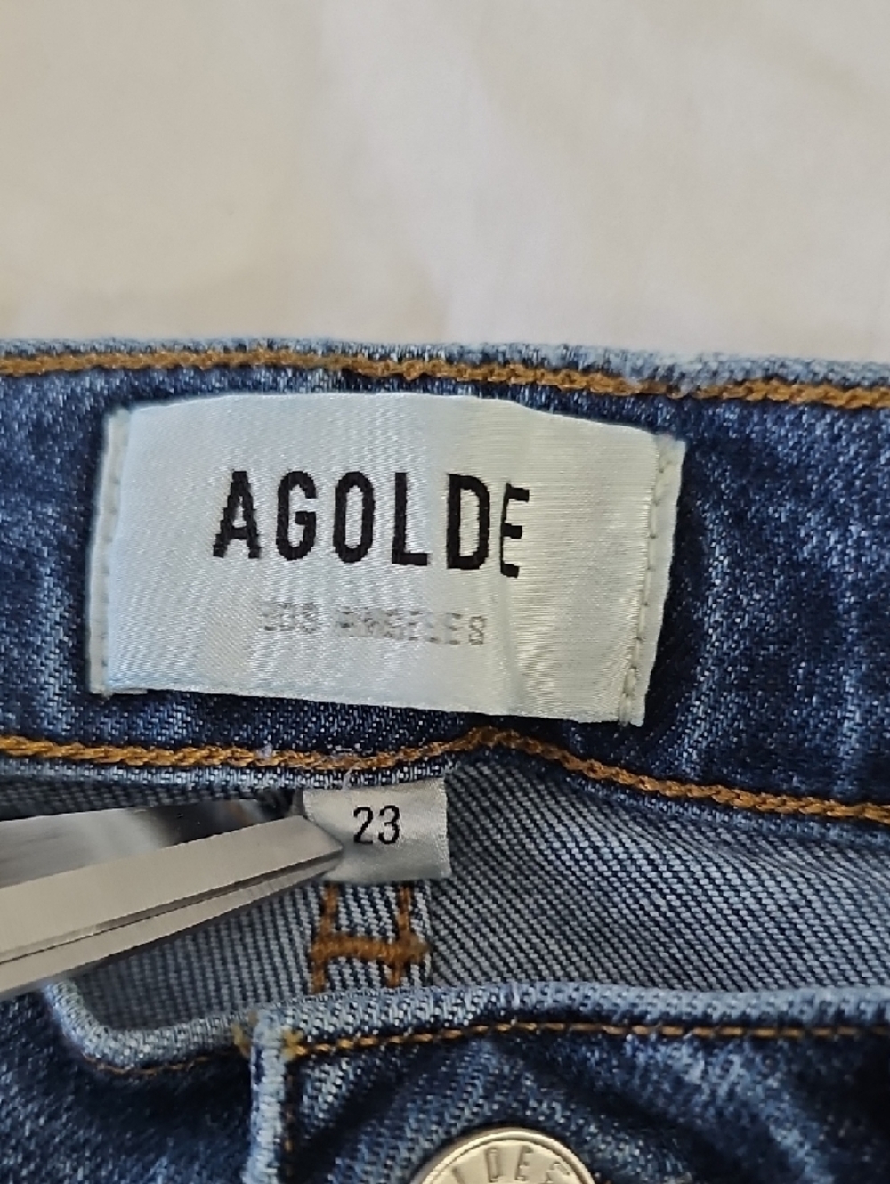 Agolde Blue Kye Mid Rise Straight Crop Ankle Jeans In Mirage Womens 23 - Picture 8 of 11